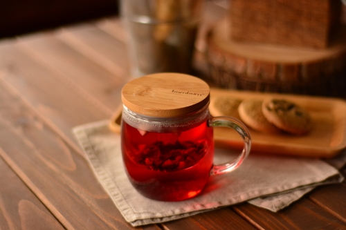 Dani Bambu Kapaklı Cam Kupa 350 ml