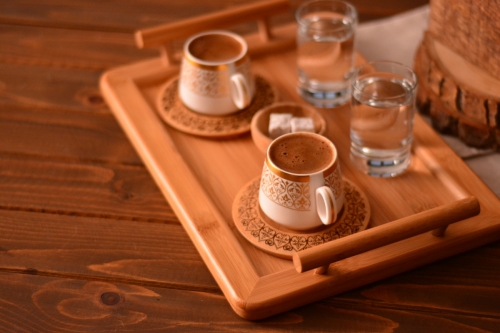 Ottoman 2 Kişilik Kahve Takımı Desen Altlıklı