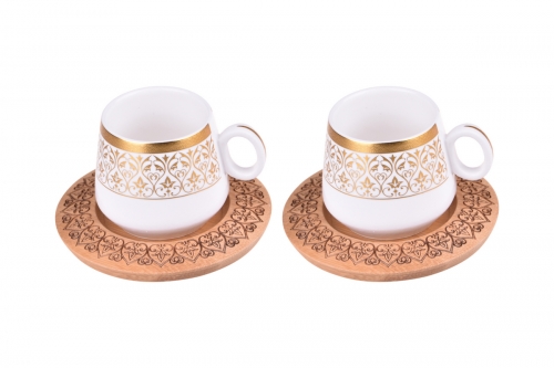 Ottoman 2 Kişilik Kahve Takımı Desen Altlıklı